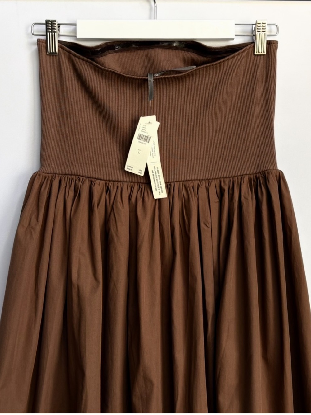 NWT Anthropologie Strapless Basque-Waist A-Line Midi Dress - Picture 5 of 8